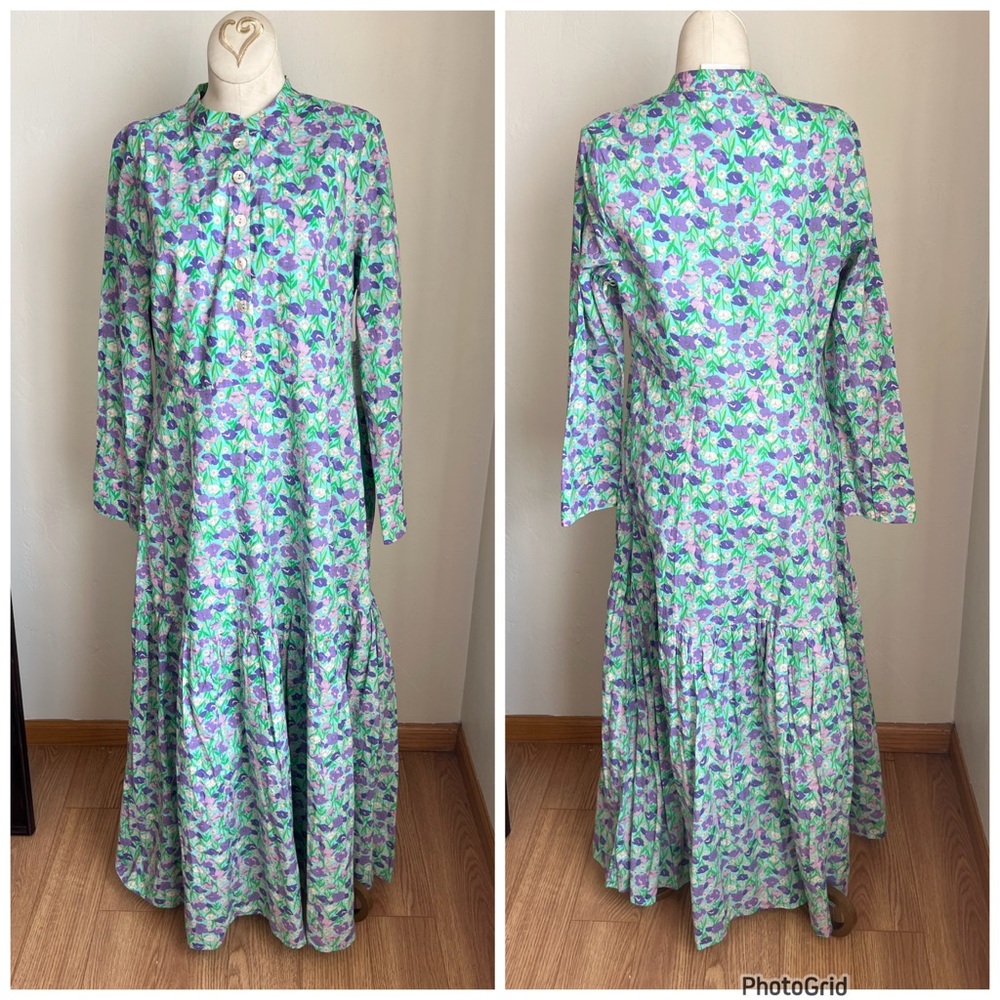 Tuckernuck Hyancith House Floral Bellflower Maxi Dress Medium New With Tags - Picture 3 of 5